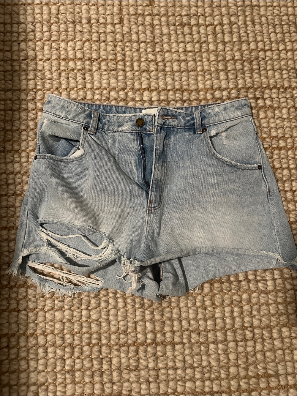 ROLLA'S Light Blue Distressed Denim Cutoff Shorts